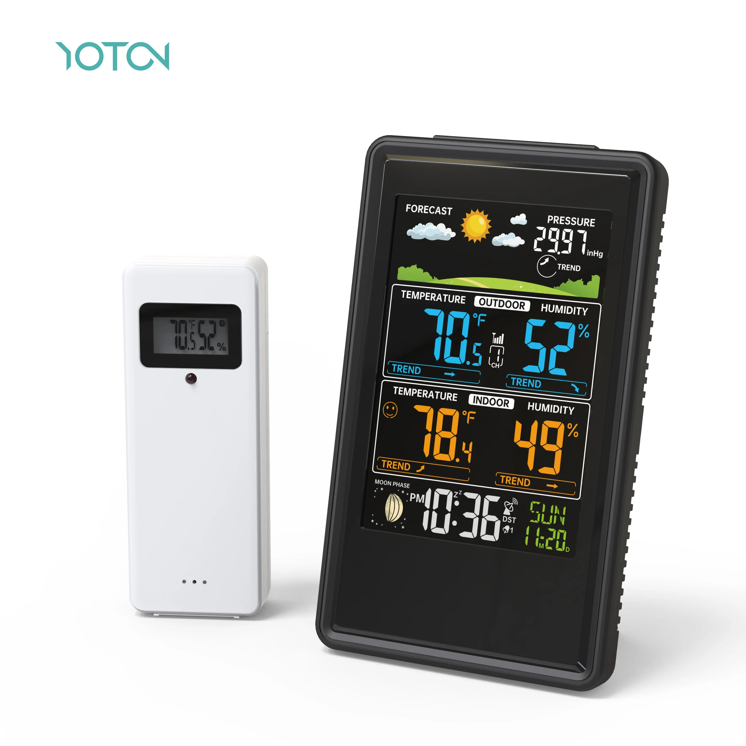 Высокое качество Современные часы цифровой стол Прогноз погоды станция с цветным дисплеем