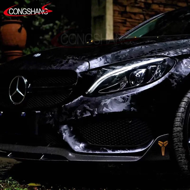 Ghost Vinyl Camo 1.52*18M PVC Film 3D Pattern Shadow Black Wrap Film Car for Car Wrap Vinyl