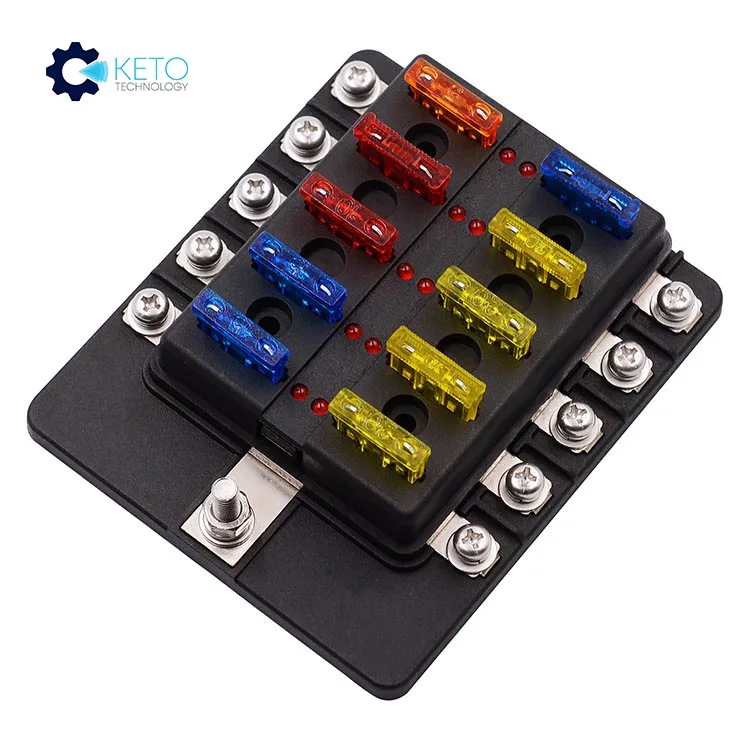 Keto 10 way ATC/ATO Blade fuse holder box for auto marine