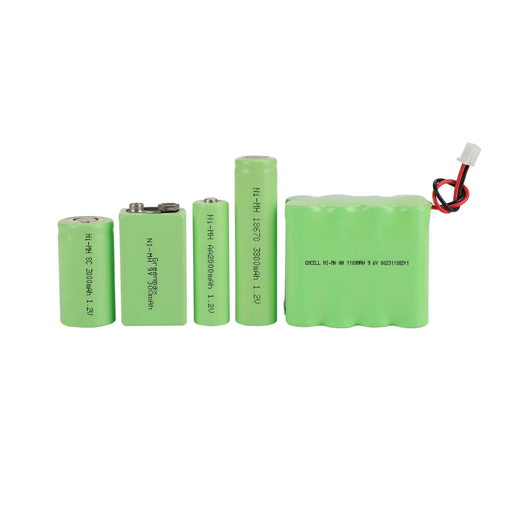 GMCELL Custom Ni-MH 2.4v 3.6v 4.8v 6v 7.2v 9.6v 12v 14.4v size AA AAA AAAA Sub C NiMH NiCD rechargeable battery pack