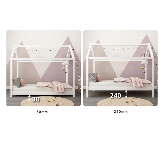 Luxury style Children Wooden house Bed Twin size  kids girls bedroom House Bed