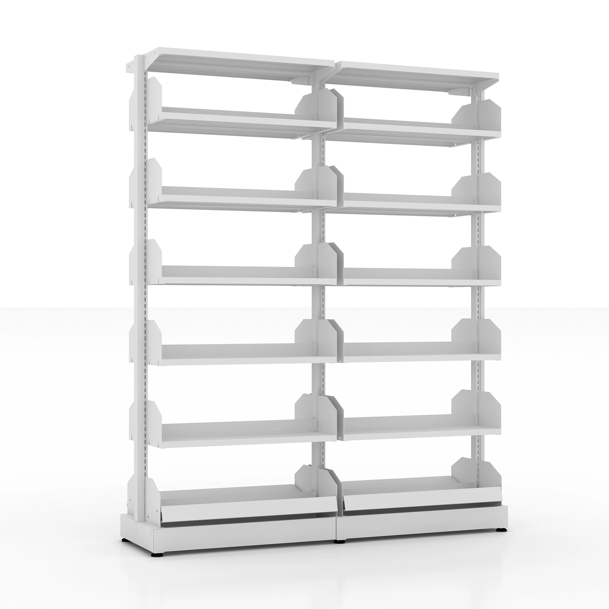 Multi-functional Metal Storage Knock Down School Library Commercial  Bookshelf with movable shelves