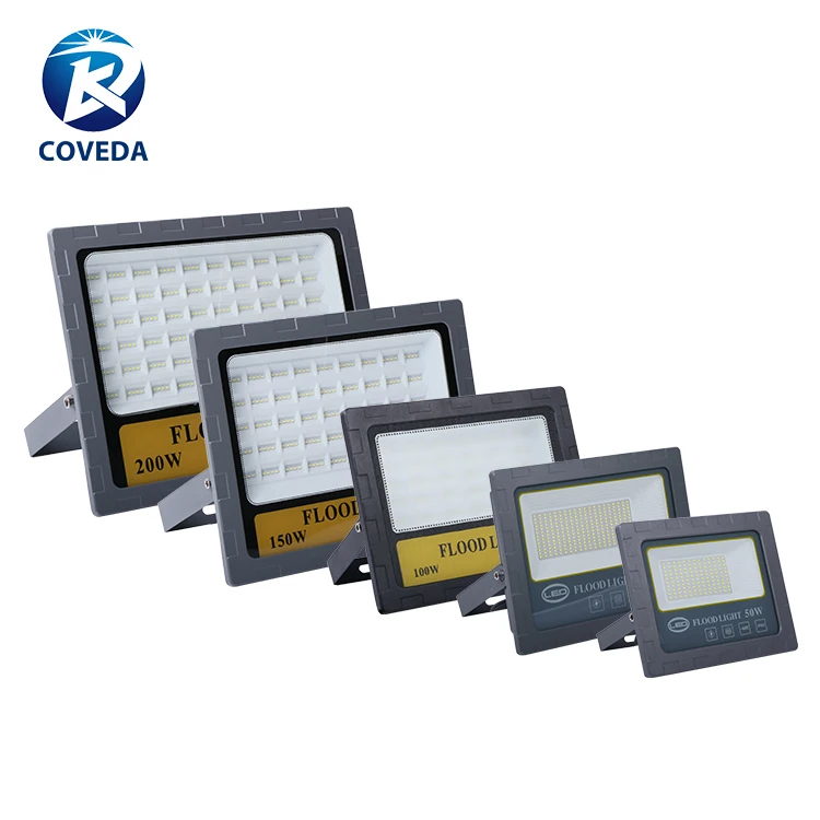 COVEDA Long Life Ip65 Outdoor 50 100 150 200 300W Toughened Glass Lampshade Led Flood Light For Stadium