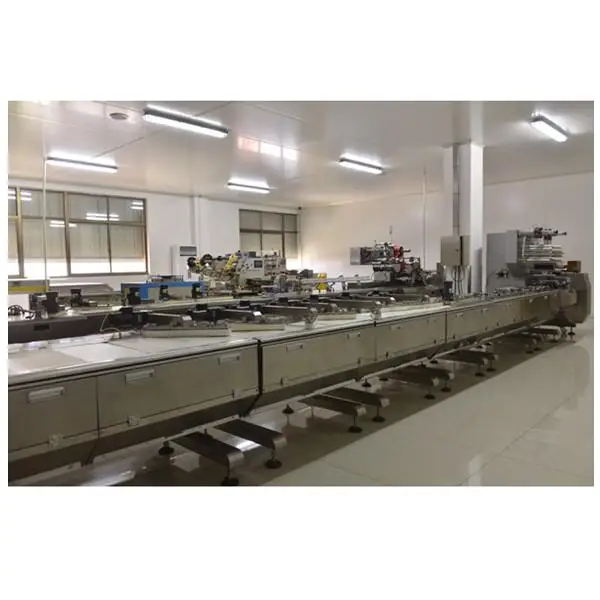 automatic wafer/chocolate bar/biscuit feeding packaging flow pack machine