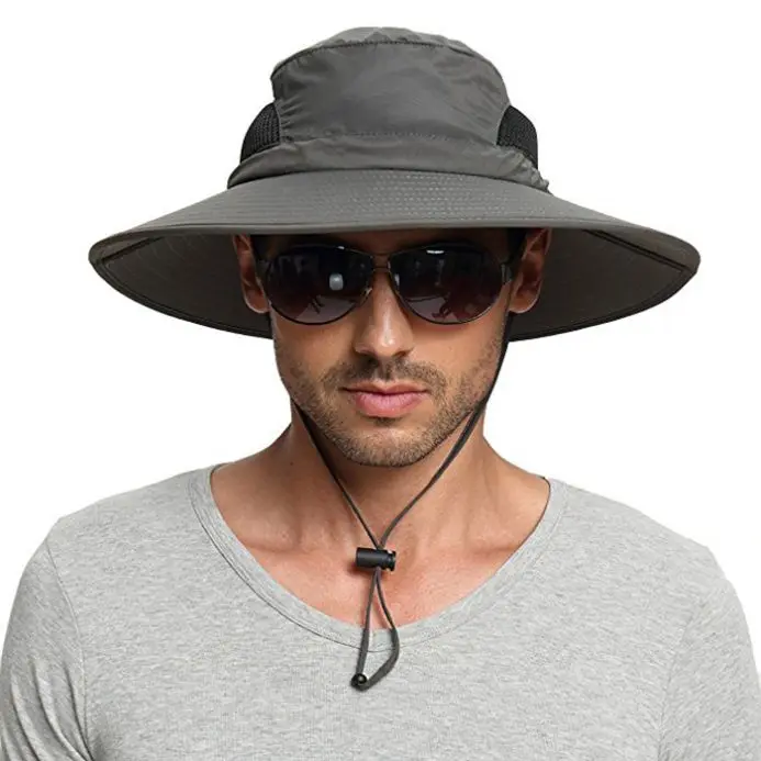 Custom Waterproof Fishing Boonie Bucket Hat UV Wide Brim Sun The Fisherman Hat With Strings Sun Hats For Men protection Bulk