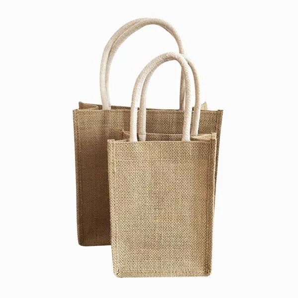 Custom Logo Big Capacity Burlap Tote Bags Flax Handbag Clothes Packaging Hemp Bag Eco friendly Linen Jute Shopping Bags