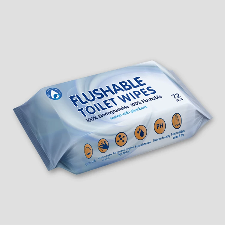 Super Pure Water Hypoallergenic Moist Toilet Wipes Flushable