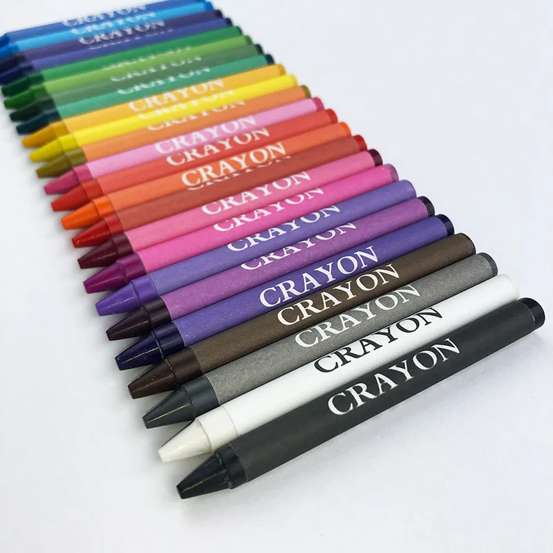 Wholesale customize non-toxic 6/8/12/24 color wax crayons kid for children crayons
