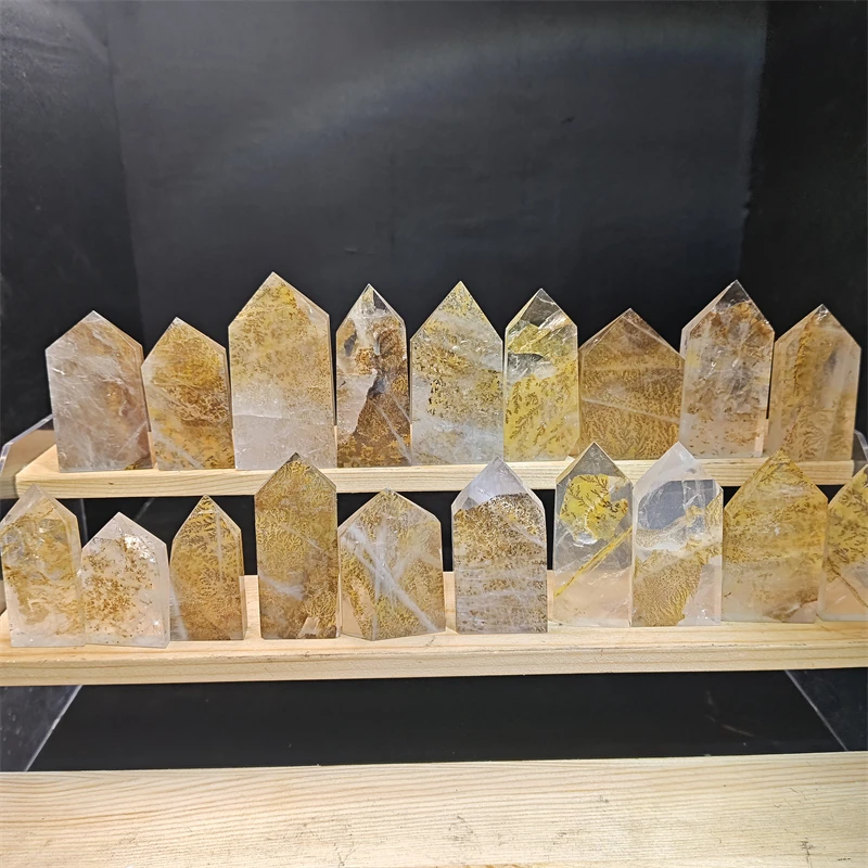 Wholesale Natural Dendritic Quartz Crystal Healing Stone Point Crystal Tower Wand For Sale