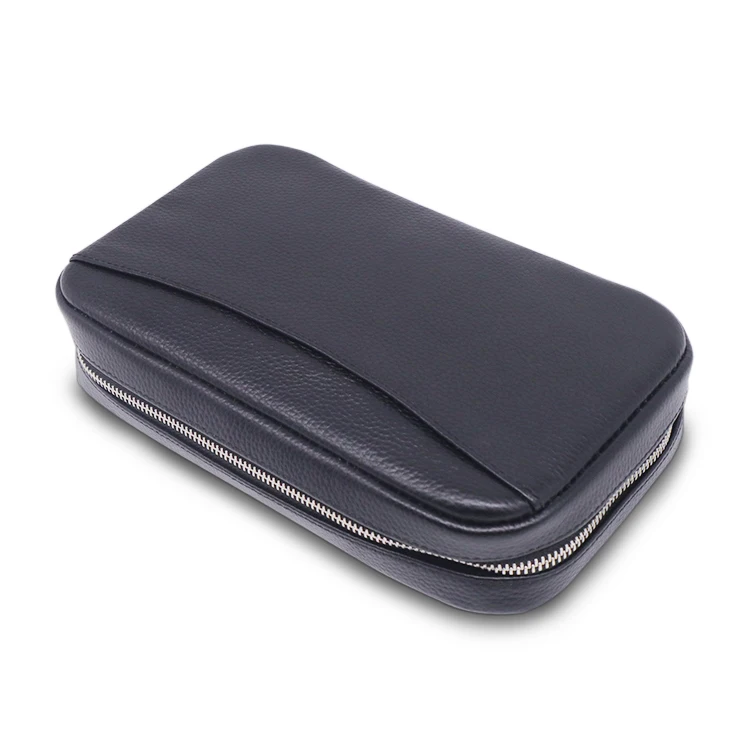 Manufacturer wholesale suitcase tube cedar wood cigar slot leather cigar case