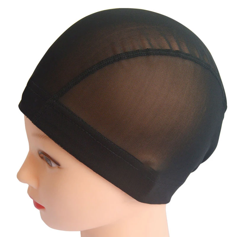 Custom Logo Private BrandElasticity Breathable Transparent Black/beige Mesh Weaving Dome Wig Caps For Making Wigs