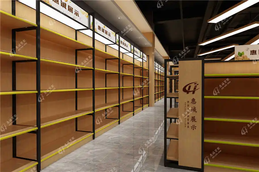 Customized Supermarket Wooden Shelf  rack display racks gondola shelving Supermarket Shelves