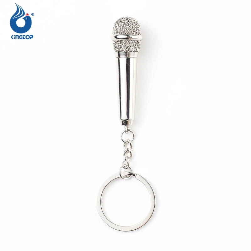 New Metal Keychain Creative Music Gifts Key Chain Key Ring Microphone Keychain Creative Fashion Key Chain