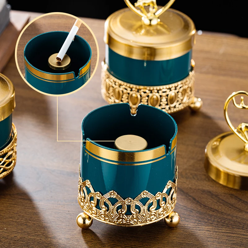 Grand Deer-shaped Luxury Ashtray Stainless Steel Cigar Ashtray With Lid