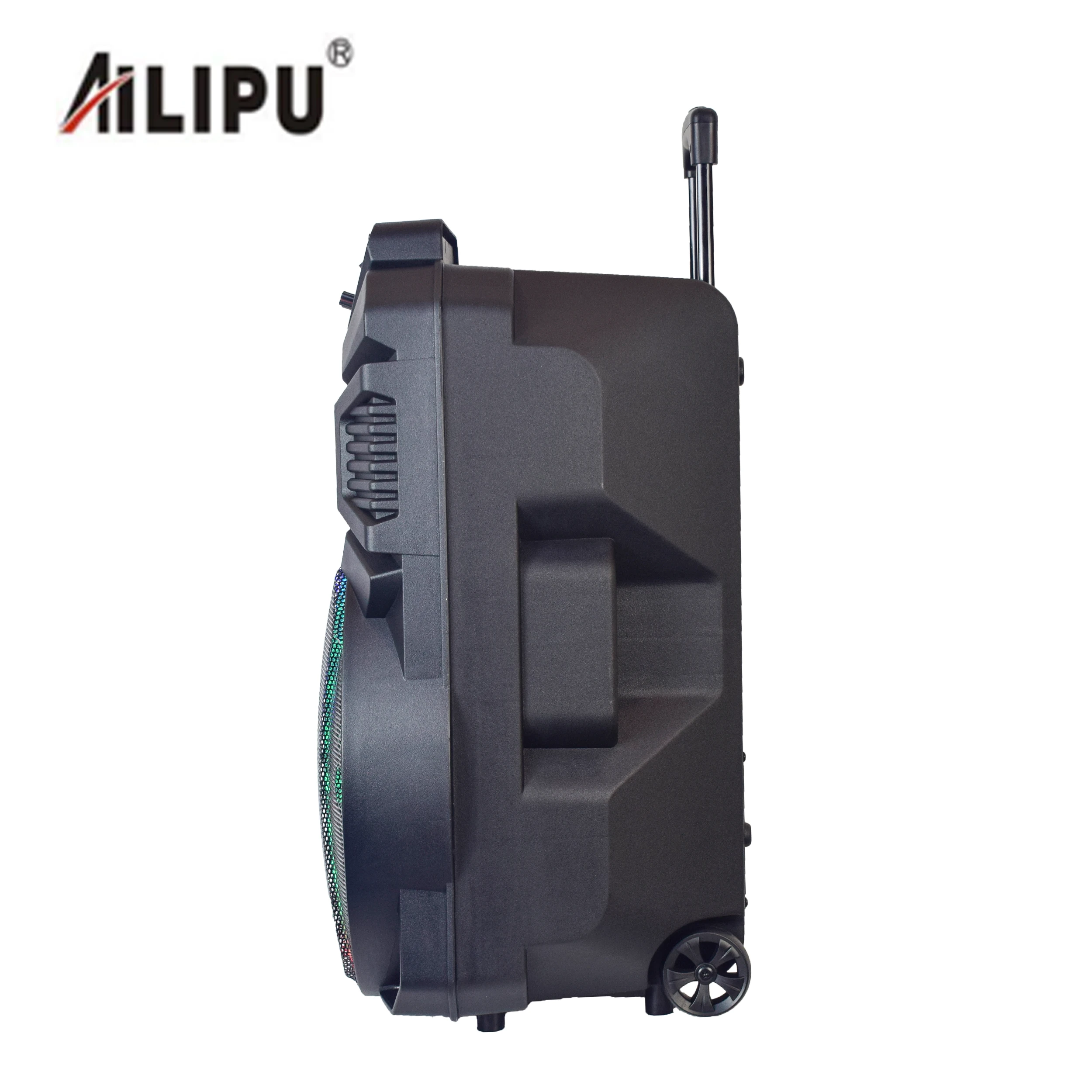 15' big stock BT speakers caixa de som amplificada RGB  light outdoor dj sound system trolley speaker with mic