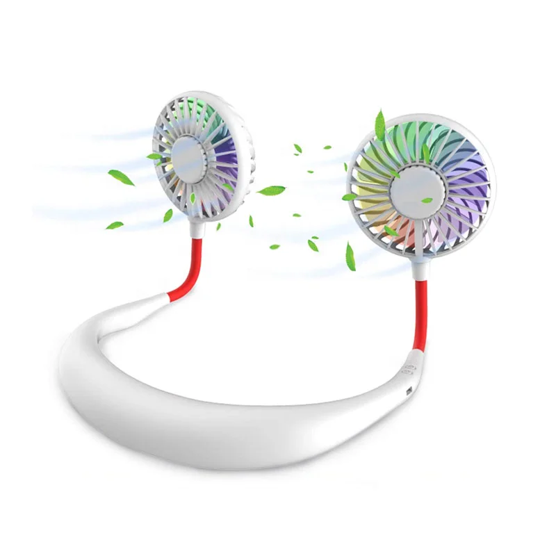 Neck Fan Mini Portable with Usb Rechargeable Hangs Free Lazy Necklace Fan Air Cooling Cooler Summer Fan
