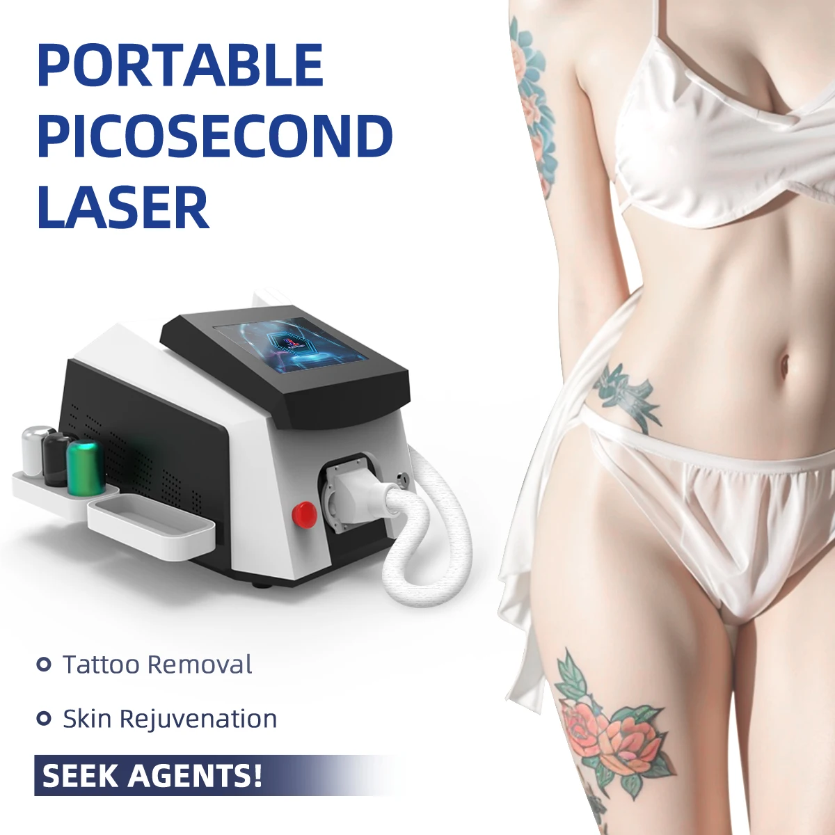 1064nm /532nm head for q switched nd yag laser Skin Noncontact Safe Hair Removal Tattoo Removal
