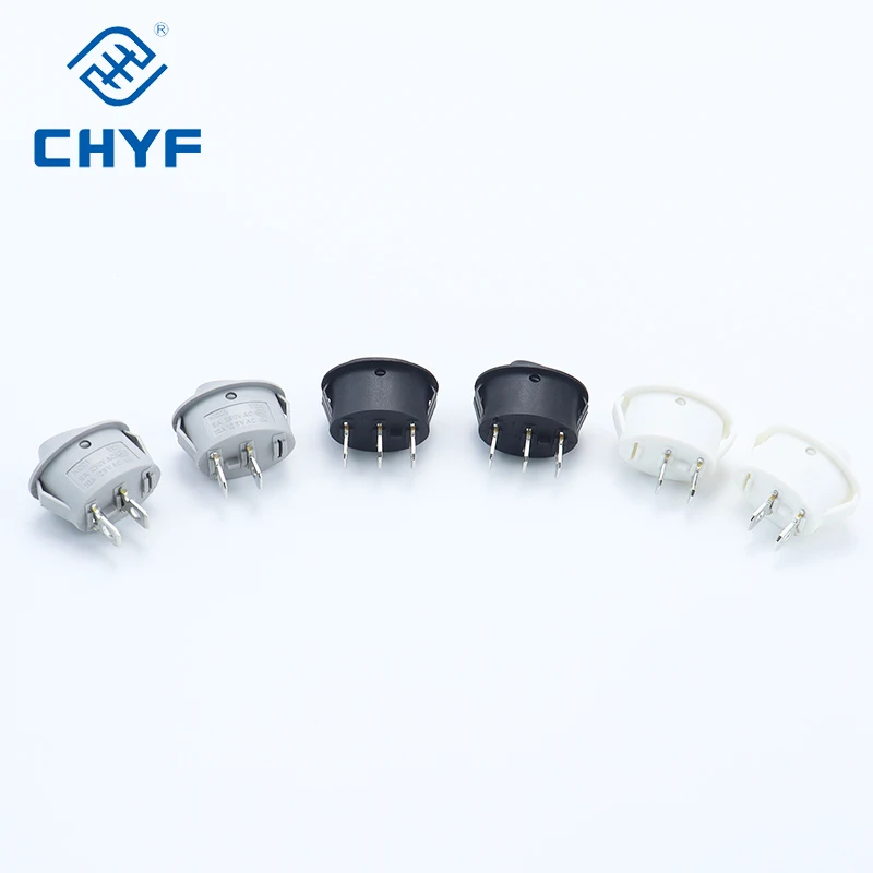 CHYF Mini Rocker Switch LED illuminated Black White Red Blue 10A 250V / 6A 125V 3 Pin BoatSwitch