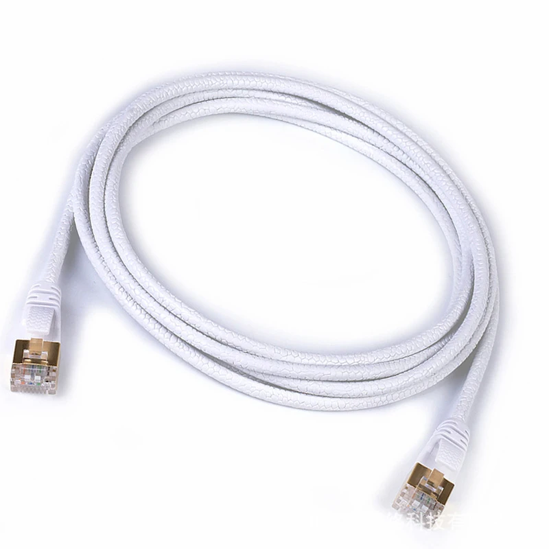 
OEM eight types of network cable white 3 meters network thin jumper CAT8 type 10 Gigabit network cable 