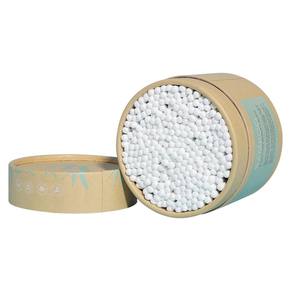 
300pcs biodegradable kraft box bamboo stick cotton buds ear clean swab 