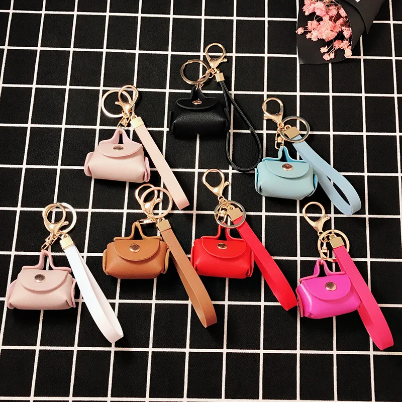 Luxury Pu Leather Wallet Key Chain Cute Girl Women Mini Coin Purse Keychain Keyring Gift Kawaii Bag Car Small Handbag Purses
