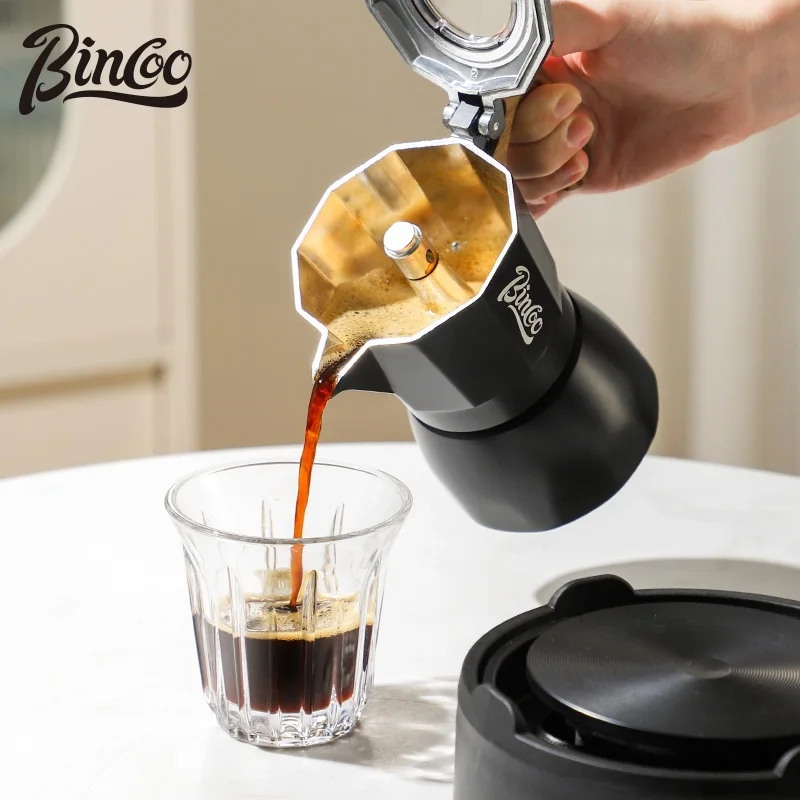 Bincoo Moka Coffee Pot Double Valve Mocha Pot Set Home Cooking Coffee Pot Italian -style Small Hand Grinding Coffee Machine
