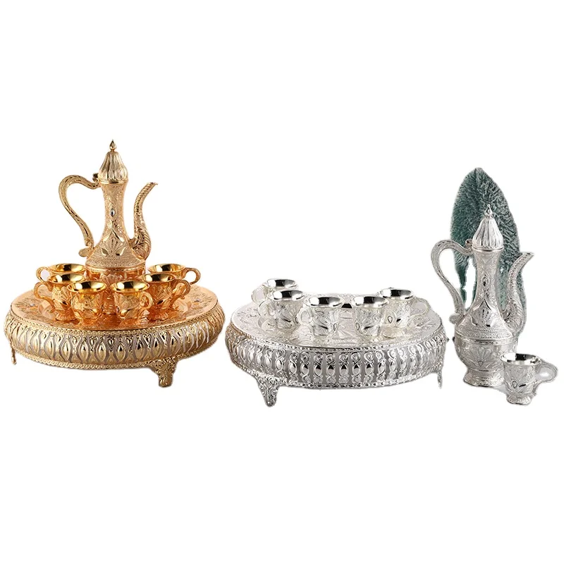 Hot Sale Ethiopian Metal Coffee Tray Set with Cup and Saucer