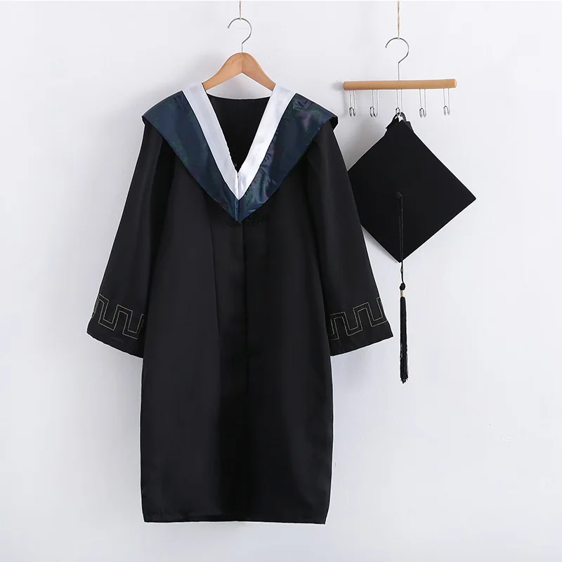 Classic Customs Logo Adults Available Graduation Gown For University College graduation gown black