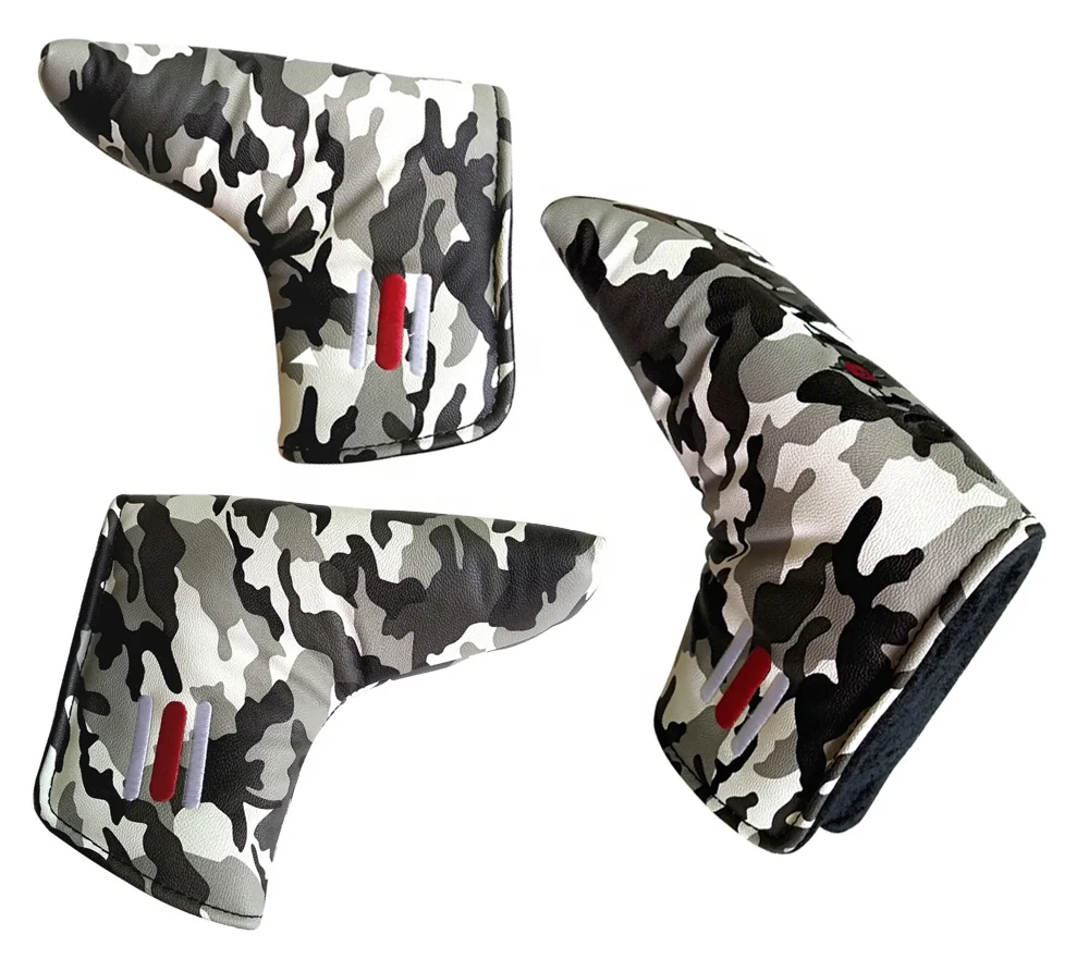 Camouflage Factory Low price Leather Golf club putter Headcovers Suitable for Right and Left Handed Golfer