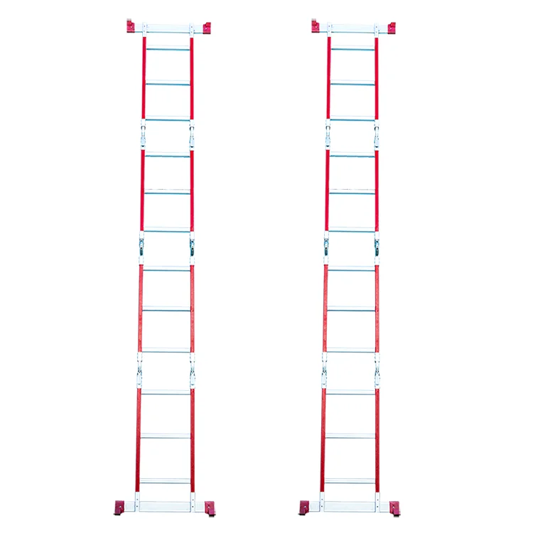4 x 3 steps hot sale multifunctional big hinge folding fiberglass ladder