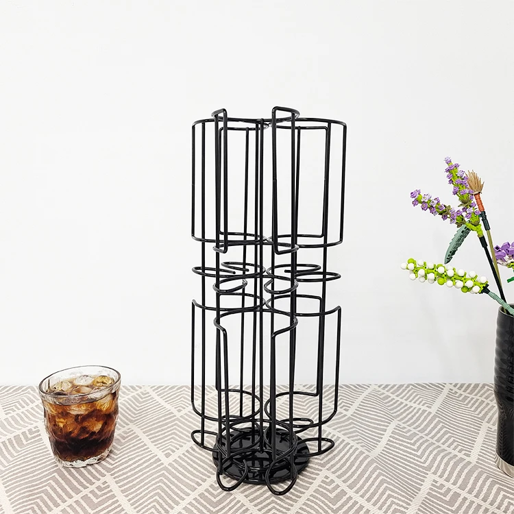 Bartesian cocktail capsule rack storage rack can hold 36 cocktail capsules. 360 degree metal rotating pod tower in home office