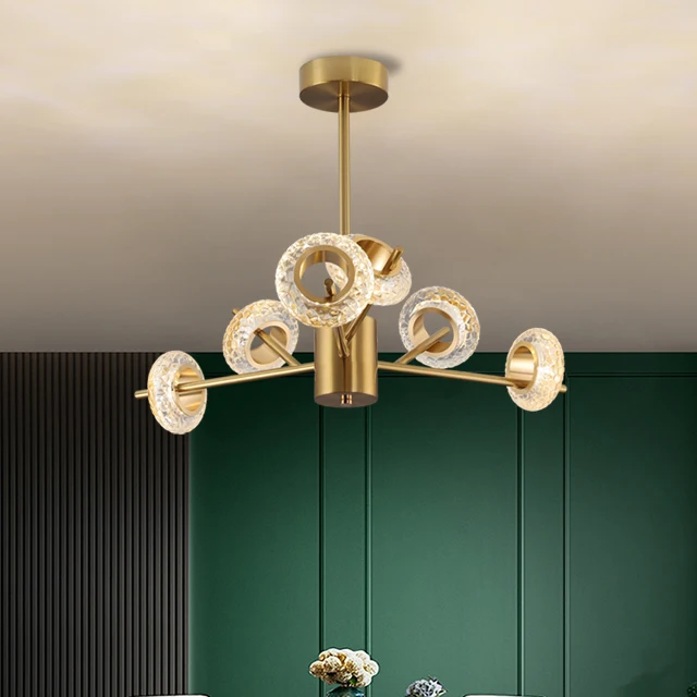 Luxury Modern Crystal Ball Hanging Ceiling Simple Living Room Restaurant Lights led Chandelier