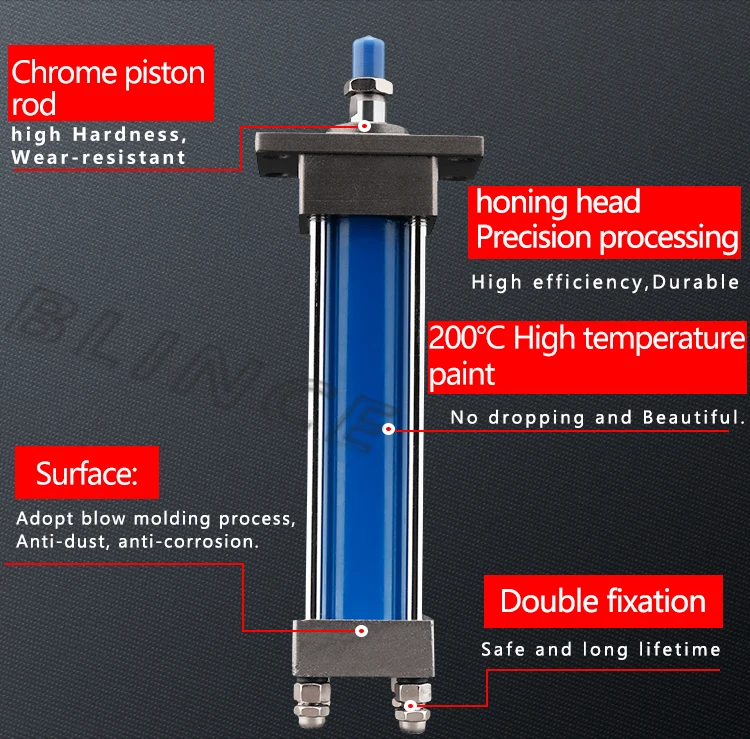 Efficient cooling MOB series low pressure telescopic hydraulic cylinder