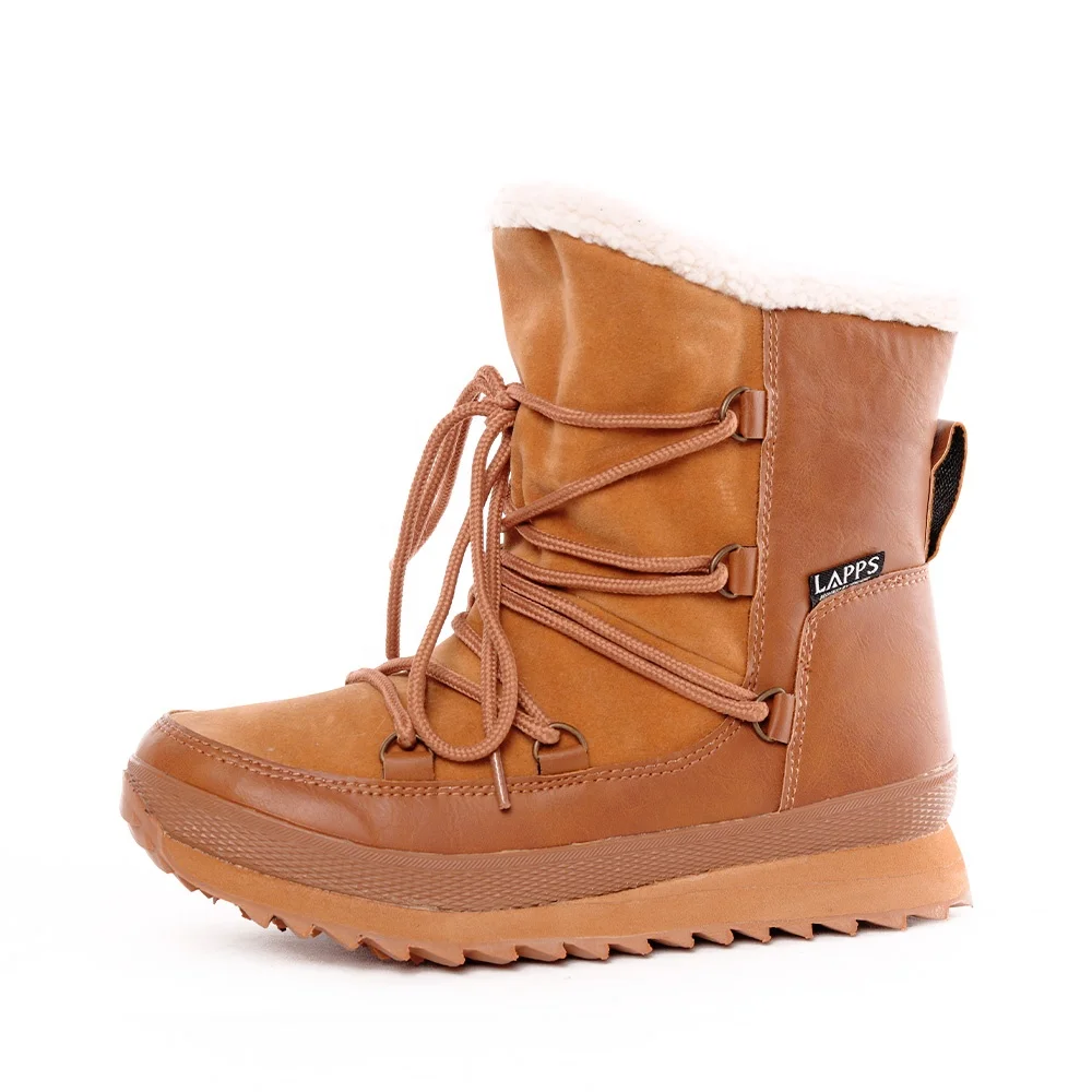 2021 New Winter Children Snow Boots Genuine Leather Wool Girls Boots Plush Winter Boots for Children