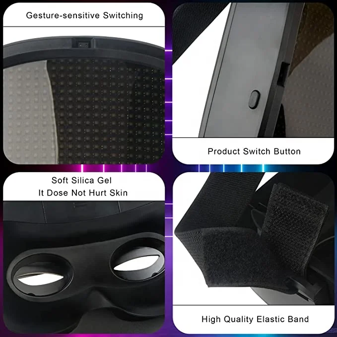 Editable Smart LED Face Mask,Face Changing,DIY Custom Pattern,Text,Drawing