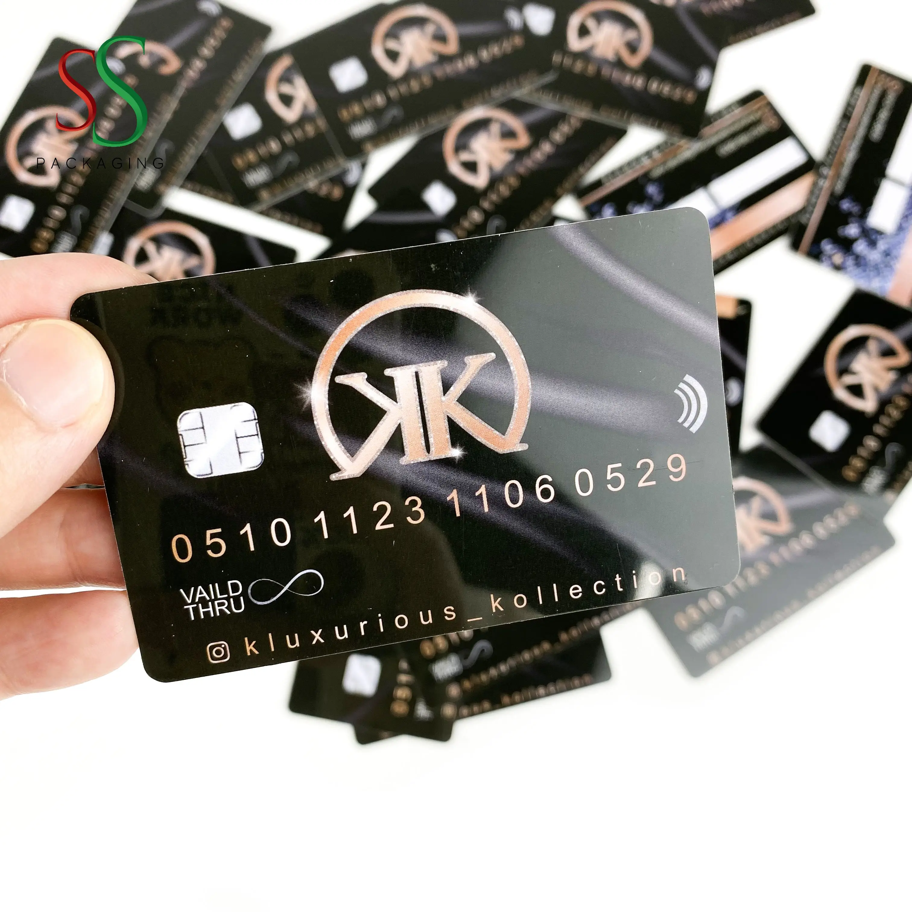 SS Hair Packaging Full Color Printing Logo Custom Business Card Credit Card