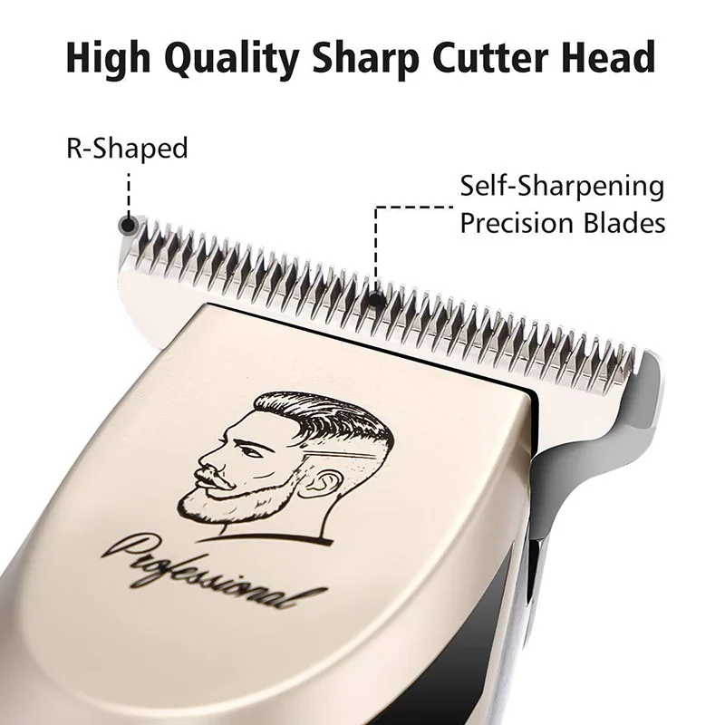 Champagne Gold Electric Rechargeable Hair Trimmer Hair Cutter Clipper