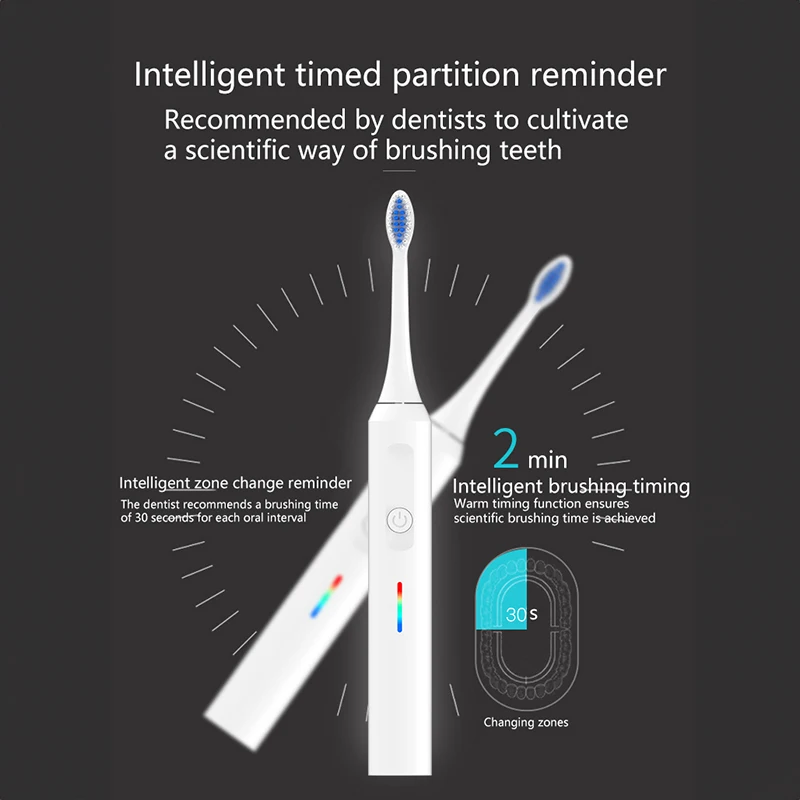 Private Label Sonic Toothbrush Teeth Whitening Automatic Smart Electric Tooth Brush Electric Toothbrush With 8 Toothbrush Heads