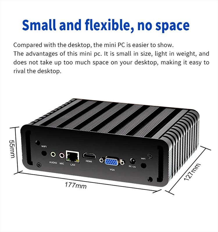 Sharerdp Core I3 I5 I7 10th 12V 5A 8GB RAM 2 Lan Wall Mount Linux Embedded Mini Share Comput Mini PC Fanless For Business