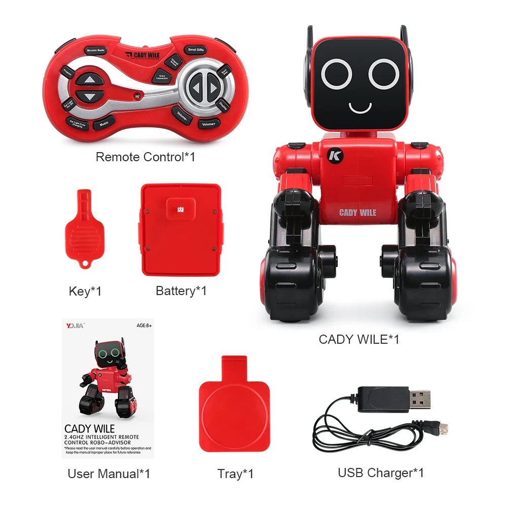 RC Mini Intelligent Programming Robots Toys  Remote Control Toy With Music and Led Eyes Stunt RC Toys Gift for Kids Boys