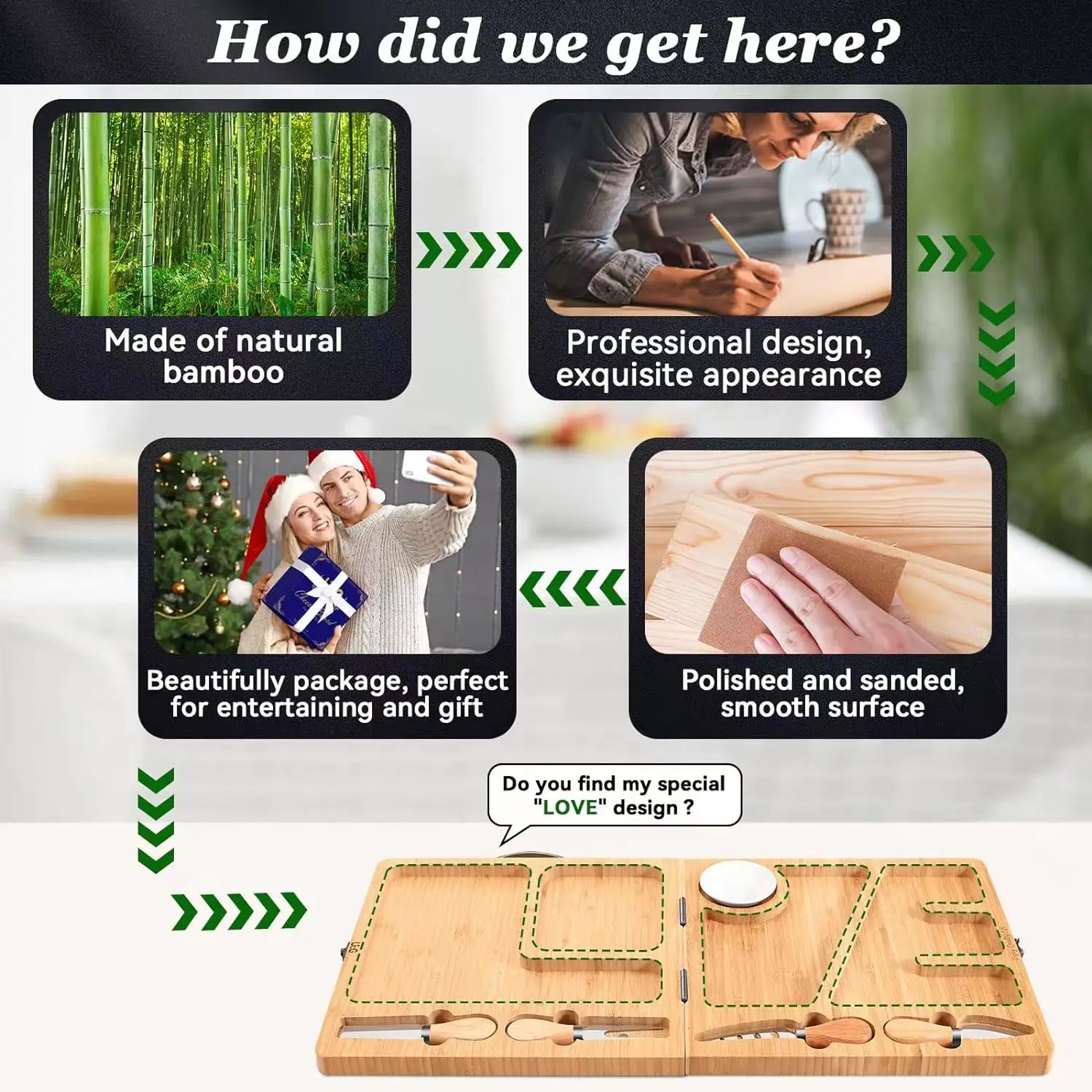 Foldable Bamboo Cheese Board and Knife Set with Suitcase-Style Toolbamboo cheese board and knife set charcuterie