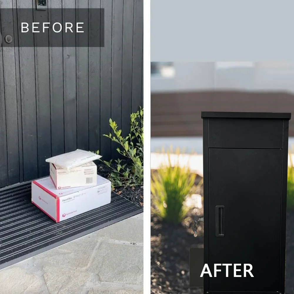 Custom Smart Secure Knocked Down Packaging Outdoor Post Delivery Box Mail Letterbox Outdoor Parcel Drop Box
