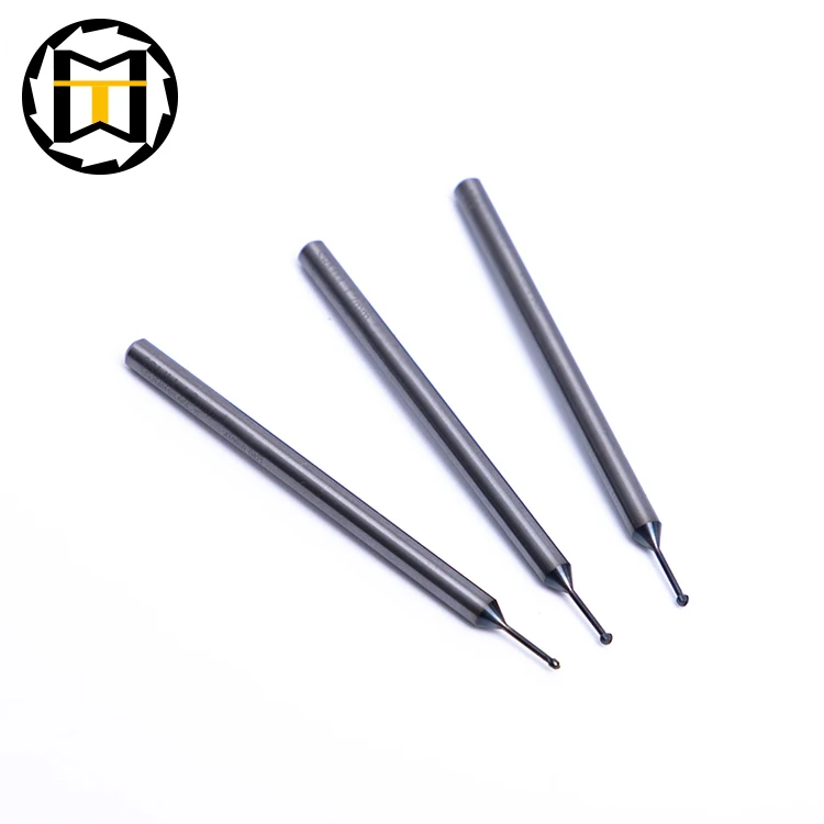 MMT Carbide lollipop End Mill with 220 to 270 degrees cutting edge ball nose for turbine engine