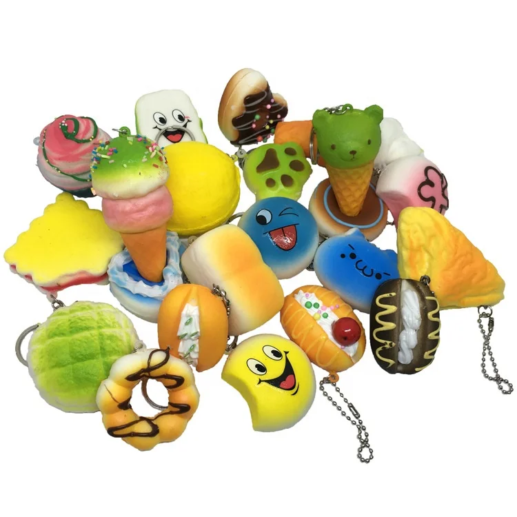 Mini PU Lovely Squishy Bread Random Sets Kawaii Toys Food Series Slow Rising Toy For Kids