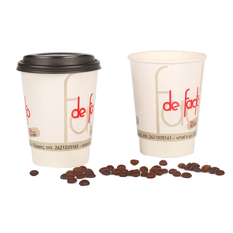 Таможня напечатала логотип, чтобы пойти на вынос 12oz gobelet горячего кофе одноразовые бумажные стаканчики с двойными чашки с рукавом ручкой и крышкой