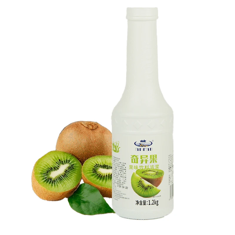 Halal Certification Factory Direct 1.2 kg Kiwi Puree Concentrate Juice for Bubble Tea Fruit Dessert Ice Cream