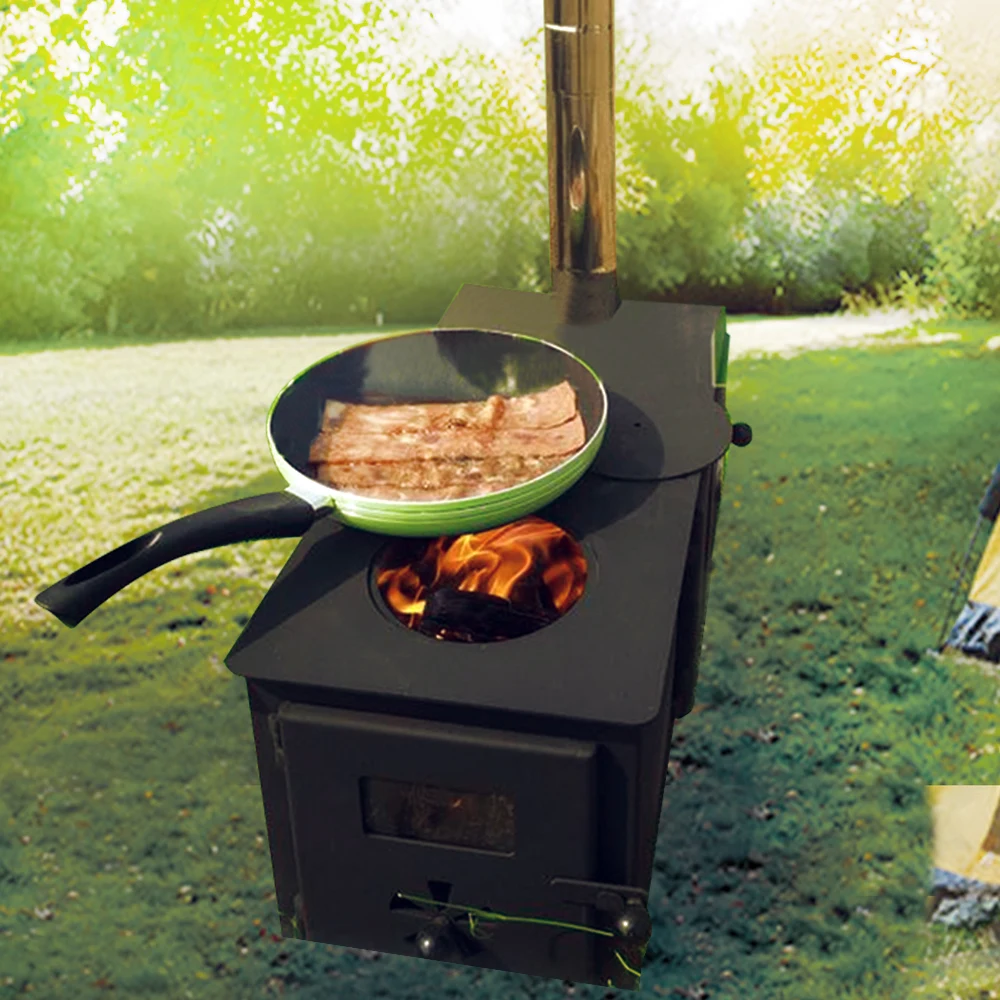 Camping Tent Stove and Wood Coal Cook Stove and Wood Burning Water Heater