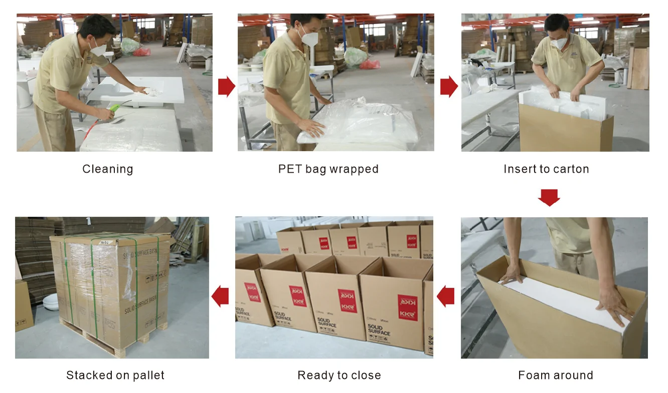 KKR Public Fancy Deep Acrylic Solid Surface Bathroom Vanity Wash Basins