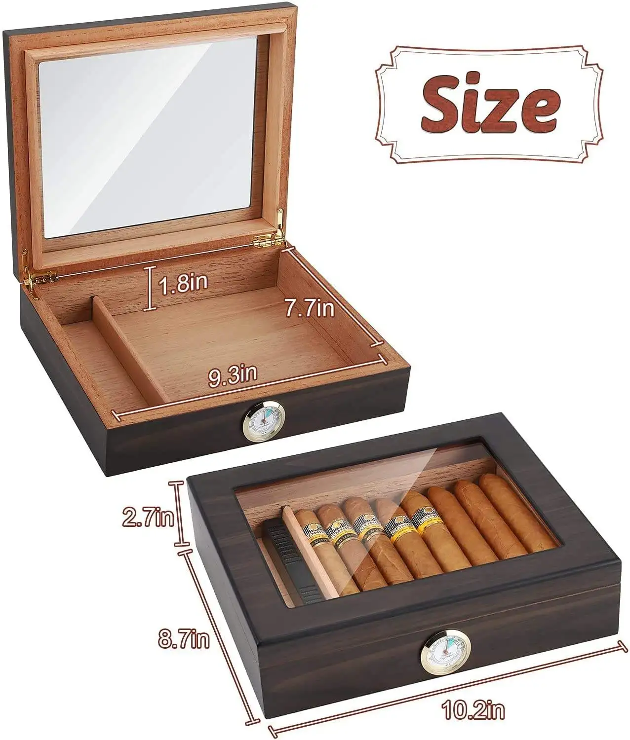 Professional Manufacture Wooden Humidor Cigar Box 100% Solid Wood Cigar Boxes For Cigars Humidor
