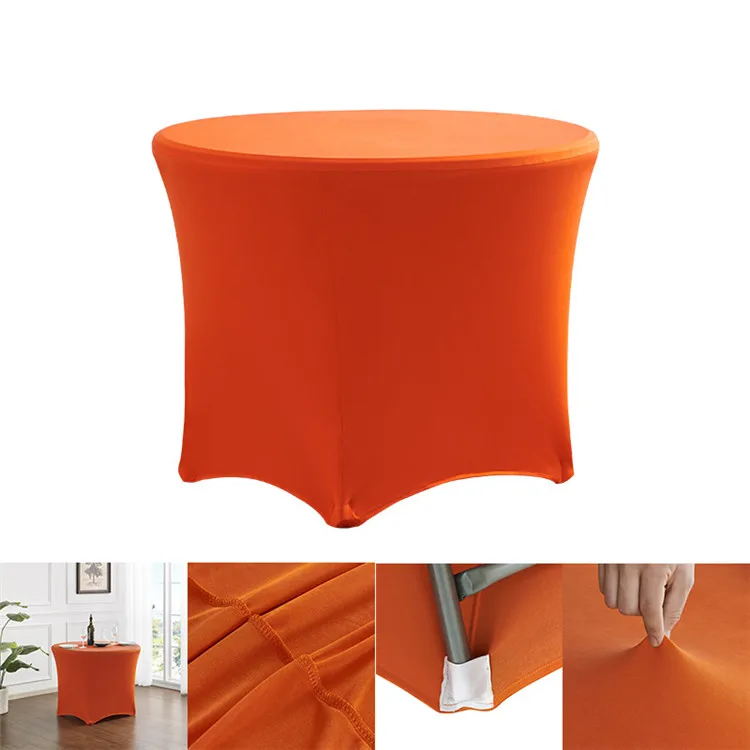 Cheap 6FT Round Stretch Table Covers Party Table Cloth Elastic Spandex Table Cover Wedding Decoration